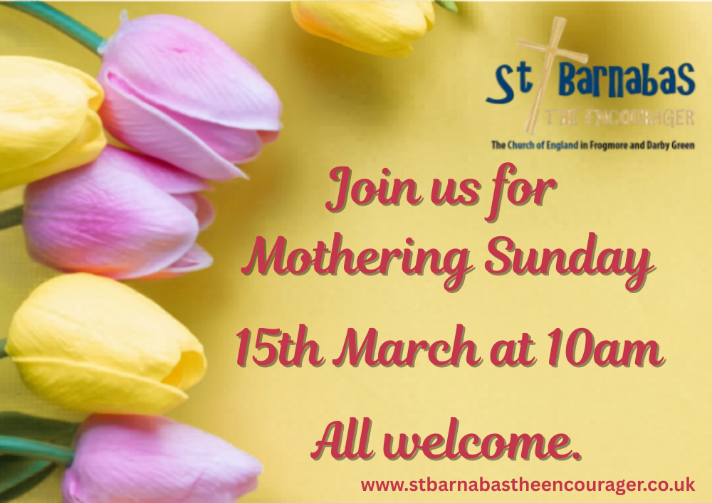 Join us for Mothering Sunday